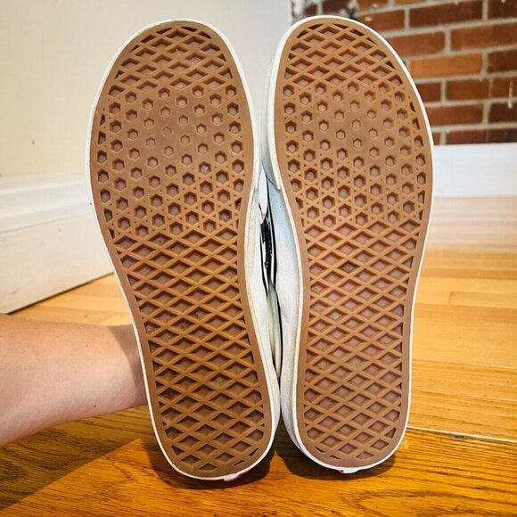 RARE🔥 VANS Classic Slip On Checkerboard Racing Flag White Black Sz 7. Mens Shoe - Picture 10 of 16